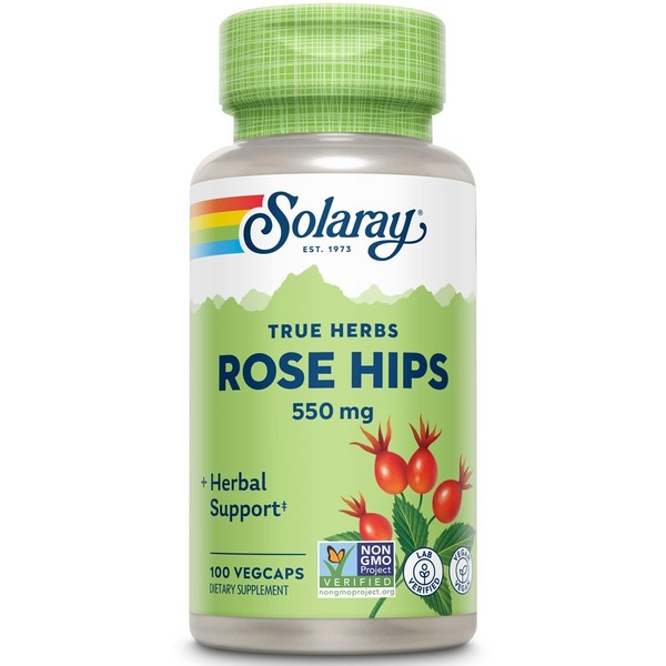 Solaray Rose Hips 100 Count Herbal Supplement Vitamin C Immune