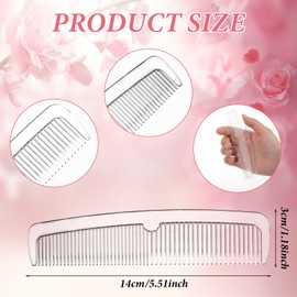 100Pcs Individually Wrapped Combs Clear Disposable Travel Combs, Small Double Tooth Styling Comb, Plastic Pocket Combs Bulk for Homeless, Nursing Home, Charity, Hotel(5.5 Inch)