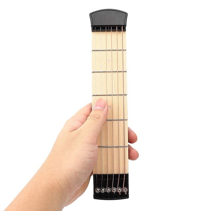 Pocket Guitar, 6 Fret Portable Pocket Guitar Practice Tool Guitar