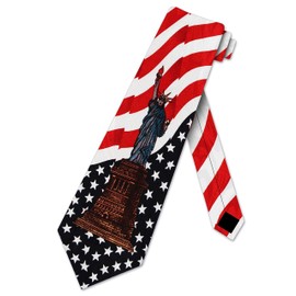 U.S. Flag & Statue of Liberty tie Mens Necktie