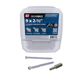 Grip-Rite GRDFCS212HAG5 DeckForce #9 x 2-1/2" Nano Coated Composite Deck Screws, Grey, 5lb Box