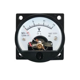 Analog Dial Panel Meter Voltmeter Gauge SO-45 DC 0-15V Round Black