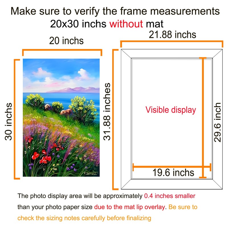 BESCRCL 20x30 Picture Frame Brown, Poster Frames Wall Hanging, Display