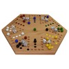 Solid Oak Double Sided Marble Board Game Hand Painted by