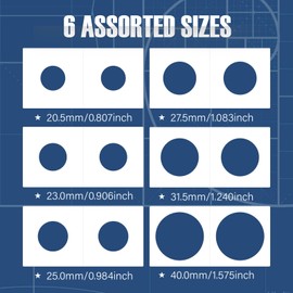 Boen 300PCS Coin Flips in 6 Sizes Cardboard Coin Holders for Colletors 2x2 inch Coin Cardboard Coin Flips for Coin Collection