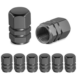 Soleebee Alloy Valve Caps, Tyre Valve Stem Caps, Car Accessories, Universal Valve Caps, Dust Protection, Air Nozzle Cap, Car Decoration Accessories for Car, Motorcycle, Bicycle (Grey, Pack of 8)
