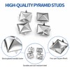 500PCS 10mm Pyramid Studs for Clothing,Silver Square Studs and Spikes