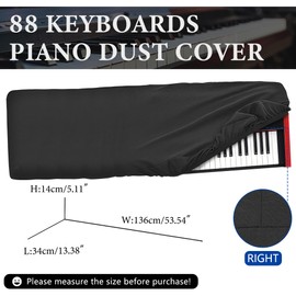Musiin 88 keys piano keyboard dust cover,compatible with KORG SV-2 88,SV-2S 88,Roland V-STAGE 88,Native Instruments KONTROL S88, Deluxe Chinlon Dustproof & Anti-scratch, Silky Feel & Tailored Design