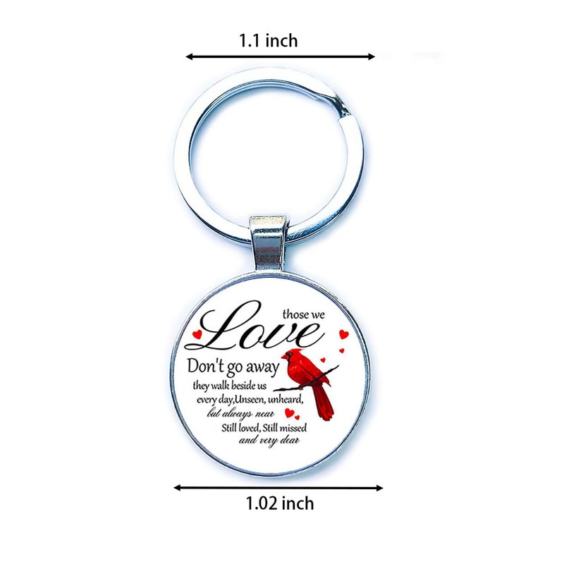 Generic Cardinal Keychain Bereavement Sympathy Gift - Remembrance Grief Red