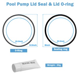 R0446200 Lid Seal Gasket & O-Ring Compatible with Jandy JEP, Stealth SHPF,SHPM and SWF Series Spa Filter Pumps Replacement-1 Set