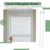 2PCS 12 Inch White Fiberglass Vertical Blind Wand with Hook