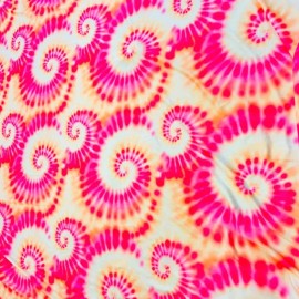 Unbranded Stretch Tie Dye Retro Hot Pink Print Spandex Fabric 60"Wide by Yard for Swimwear