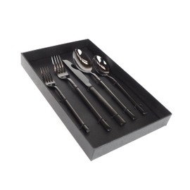 Premium 5-teiliges Besteckset – schlichte Eleganz und Funktionalität für jeden Anlass (schwarz)