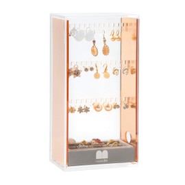 Moosy Life ML01 Moonlight Pink Gold Acrylic Earring Stand, Earring Case, Necklace, Accessory Storage