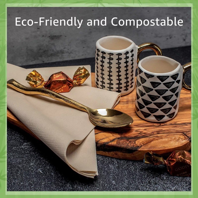 Ibambo Bamboo Entertain Napkins - 40 Pack, 3-Ply, Heavy Duty