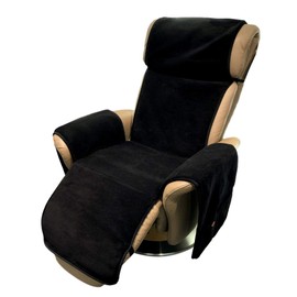 Alpenwolle Armchair Protector Relaxing Chair Anthracite / Black with Pockets 100% Wool Cashmere Content