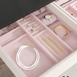 CHIHUT 12''x100'' Light Pink Felt Fabric Velvet Flocking Liner for Jewelry Box Shelf Liners Crafts Self Adhesive Velvet Drawer Liner Roll Thick Soft Velvet Flock Contact Paper for Dressers Cabinets