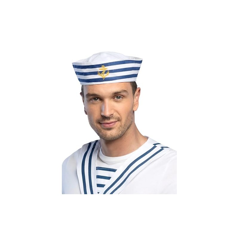Boland BV Navy Sailor Doughboy Hat, White/Navy