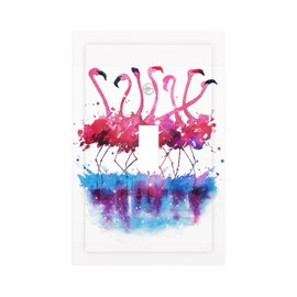 Flamingo Single Toggle Light Switch Cover Decorative 1 Gang Wall Plate for Electrical Switchplate Kitchen Bathroom Bedroom Home Decor