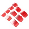 10pcs Professional Hair Clipper Guide Comb Red Hair Trimmer Cutting