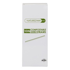 NatureZway Pro presents a 250-Pack of Individually Wrapped Jumbo Straws (10.25") : Elevate Your Eco-Friendly Restaurant Service with Plant-Based, Compostable Straws