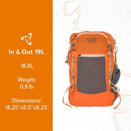 Mystery Ranch In and Out Backpack - Lightweight Foldable Pack, 19L - orange - One size