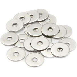 M6 Washers, M6 x 18mm Metal Flat Penny Washers Thickness 1.5mm- A2 304 Stainless Steel Washers (20 Pack), AMLOOPH Large OD Plain Wide Metal Washers, Round Flat Spacer Repair Washer For Screws Bolts