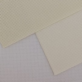 KCS 3 pc of 12" x 18" 14CT Counted Cotton Aida Cloth Cross Stitch Fabric (White+Natural Antique White+Cream)