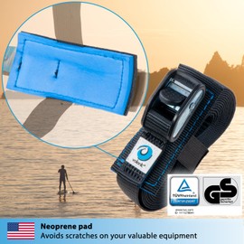 valonic Dolphin - tie Down Straps - 2 Pack, 6.5 ft x 1 inch, 2200 lbs, Protection pad, TÜV Rheinl. Certified, Protection padcam Buckle - for roof Rack, Surfboard, Kayak, Boat and Bike, Black