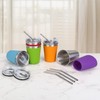 Rommeka - Copas para niños con pajitas, tazas apilables de
