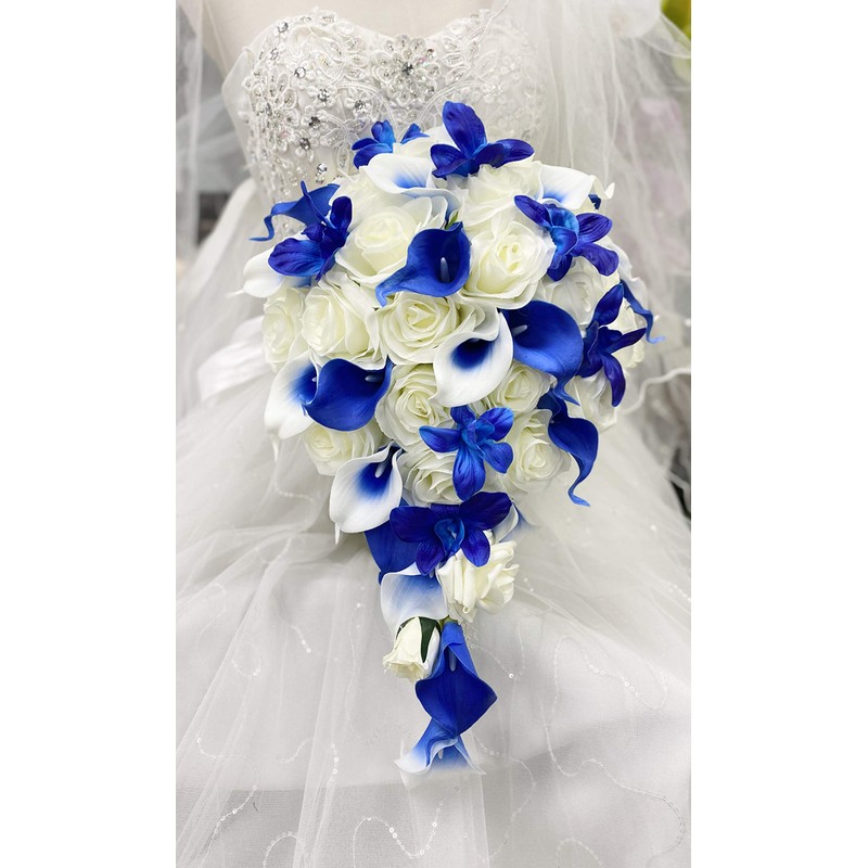 Angel Isabella Lot of 60-Real Touch Calla Lilies (Royal Blue)