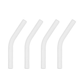 uxcell 4Pcs Silicone Straw Tips, Silicone Straw Elbows Tip, Soft Reusable Metal Straw Covers Fit for 6mm/0.24" OD Stainless Steel Straws, White