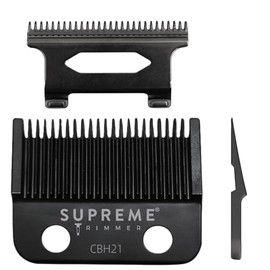 Supreme Trimmer DLC Coated Steel Hybrid Replacement Blade CBH21 | Tade Blade for Darkstar72 Clipper & Most Hair Clippers | Black