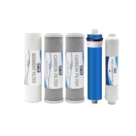 IPW Industries Inc. - Reverse Osmosis System Replacement Filters, Under Sink Water Filtration, RO Membrane, Carbon Block, 5 Stage Kit - (5 Pieces)