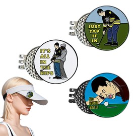 3Pcs Ball Marker Hat Clip Golf Ball Marker Hat Clip Colorful Designs Magnetic Golf Ball Marker with Golf Hat Clip Can Mark The Position of The Ball And Assist in Aiming