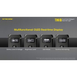NITECORE TINI 2 Dual LED Rechargeable Keychain Light - 500 Lumen (Black)