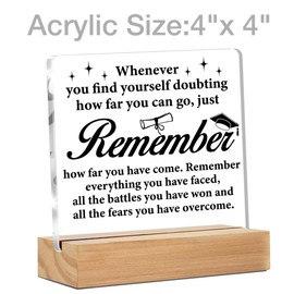 Graduation Gifts for Him Her, Inspirational College High School Graduation Gifts Whenever You Find Yourself Doubting Clear Desk Decorative Sign for Home Decor