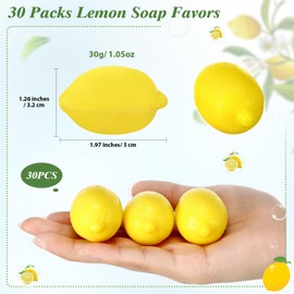 Dansib 30 Pcs Baby Shower Lemon Shaped Soaps Bulk Mini Lemon Bridal Shower Favors Wedding Decorations Travel Baby Dish Soap for Birthday Party Favors Guests Return Gifts