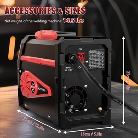 3 In 1 Welding Machine, 145Amps MIG Welder 110V Combines MIG (Gas/Gasless), TIG, and Stick Welding, High Efficiency Welder Machine with Digital Screen Display, Easy to Use