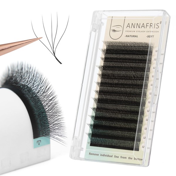 ANNAFRIS 5D Premade Fan W Shape Eyelash Extensions 0.07 LU