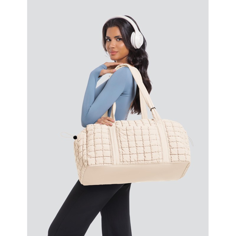 Quilted Travel Duffle Bag for Women Weekender Bag Large Puffer
