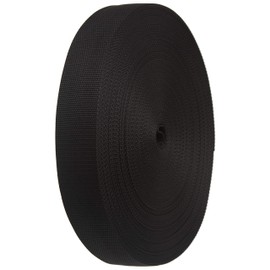 Strapworks Heavyweight Polypropylene Webbing - Heavy Duty Poly Strapping for Outdoor DIY Gear Repair, 2 Inch x 50 Yards - Black
