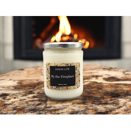 Leah's Lite Wood Wick * By The Fireplace * MAISON REPLICA TYPE * 16oz * Leah's Lite Candle
