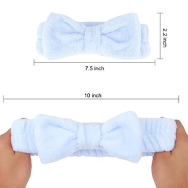 KIUEZIR Skincare Headband for Women Girls, 6 Pack Non Slip Elastic Headbands for Women, Spa Headband for Washing Face, Fashion Hair Accessories(Pink and Blue)