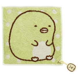 Marushin 6575013700 Mini Towel, Hand Towel, Handkerchief, Sumikkogurashi, Penguin and Tapioka, Cotton, Removable, Applique Included