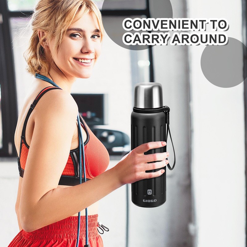 Vacuum Insulated Thermo Flasks with Cup 600ml/20.3oz Stainless Steel Thermo
