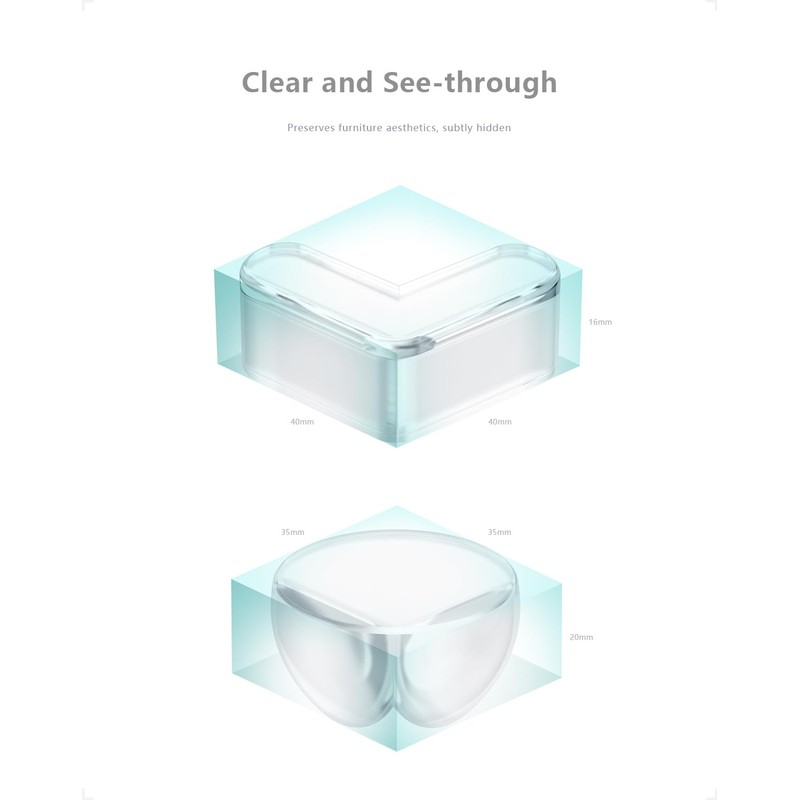 Baby Corner Protectors, Transparent Corner Protection Edges - Pack of