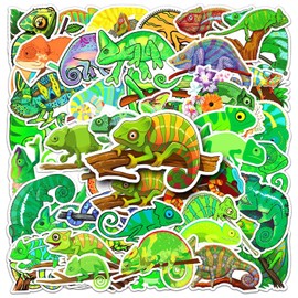 Chameleon Stickers 50 Pack Laptop Stickers,Vinyl Waterproof Stickers for Water Bottles Skateboard Scrapbook Bike Computer,Phone,-Graffiti Stickers Pack for Teens Girls Kids Adults(Chameleon)