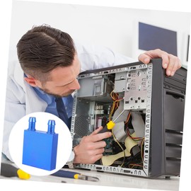 TEHAUX Aluminum Water Cooling Block for CPU Efficient Heat Exchanger Side Inlet Quiet Design for Optimal Performance Replacement for Broken CPU Coolers