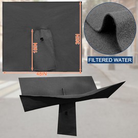 PET Storm Drain Filter, 48" L to 36" W and 18" Tall Catch Basin Witches Hat Sediment Guard with 4 Lifting Loops Witches Hat Storm Drain Filter Storm Drain Cover for Street Park Catch Basin Insert